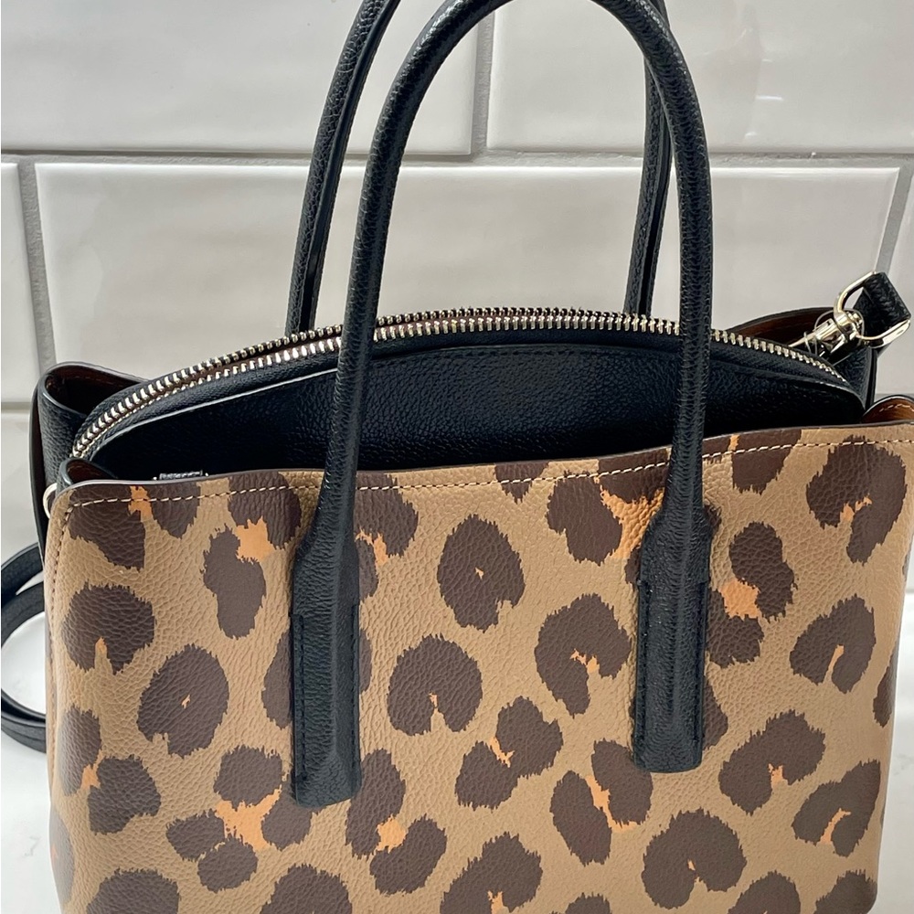 NEW! Kate Spade Margaux Leopard Print Satchel Handbag Crossbody Tote Bag Purse - Picture 9 of 12